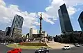 Panorámica de la glorieta entre Paseo de la Reforma y las calles Río Tíber y Florencia