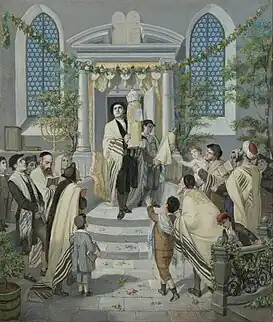 Oppenheim, Shavuot (Conmemoración del Recibimiento de la Ley y Fiesta de las Primicias), 1873. The Jewish Museum, Nueva York.