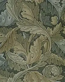 Papel pintado Acanthus, diseñado por Morris 1875