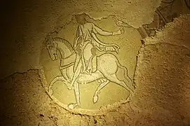 «Cavalier au faucon», mosaicos del siglo XII