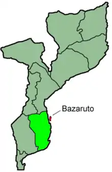 Mapa de Localización en Mozambique