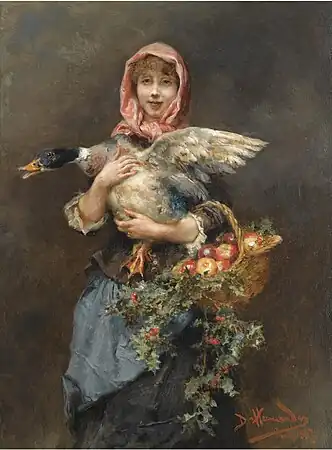 Muchacha con pato (1887)