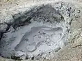 Olla de lodo en Bumpas hell, Parque nacional volcánico Lassen.