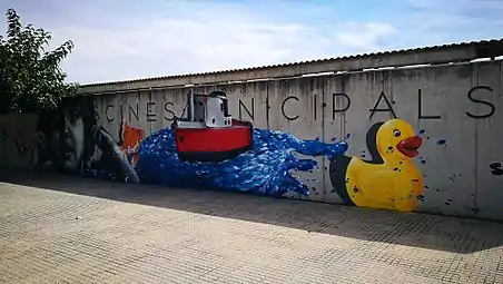 Graffiti en la piscina