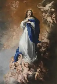 Cristiandad occidental (católica): La llamada Inmaculada de Soult, de Bartolomé Esteban Murillo (ca. 1678).