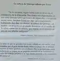Cartelera que explica detalles sobre la creación de la escultura realizada por Stephan Erzia