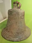 Campana de la antigua capilla de Matará. Hecha por manos indígenas bajo dirección jesuítica.