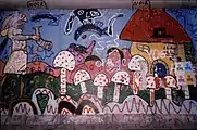 Arte de setas en el Muro de Berlín, 1986