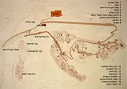 Plano de Micenas, con el trazado de las murallas y las plantas de los edificios.