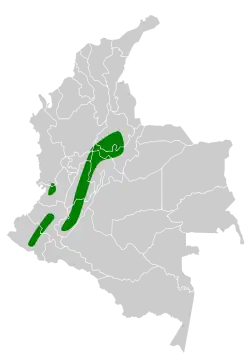 Distribución geográfica del copetón apical.