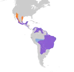 Distribución geográfica del copetón tiranillo.