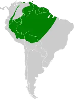 Distribución geográfica de la mosqueta colicorta.