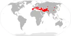 Distribución de Myotis blythii.