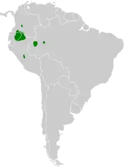 Distribución geográfica del hormiguerito del Suno.