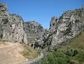 Carretera Nacional I a su paso por el Puerto de Pancorbo.