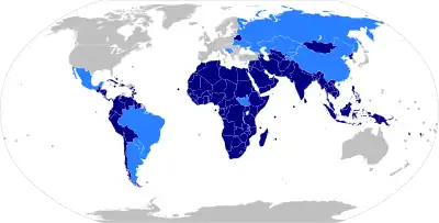 Movimiento de Países No Alineados:
     Países miembros
     Países observadores