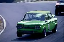 NSU TTS en Nürburgring durante los entrenamientos para el Gran Premio de Turismos de 1976