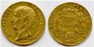 Un "Napoléon", moneda francesa de oro de 1803, fechada en el "Año 12" de la Revolución