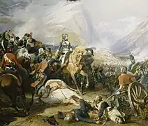 Napoléon Bonaparte à la bataille de Rivoli.