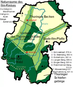 Die aturräumliche Gliederung des Ilm-Kreisesn