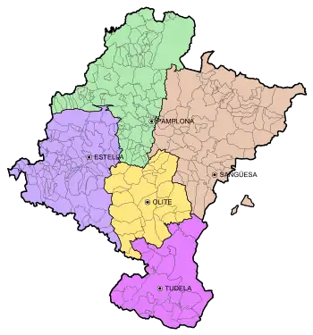 Mapa de las merindades de Navarra