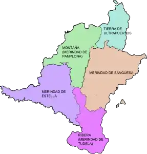 Merindades de Navarra (1234-1407)División del Reino de Navarra en merindades, establecida en el siglo XIII bajo el reinado de Teobaldo II.