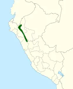 Distribución geográfica del piojito del Marañón.