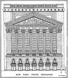 Diagram of the Front elevation of the New York Stock Exchange