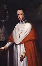 Obispo Nicolás Carlos Gómez de Cervantes, hijo de Juan Leonel de Cervantes.