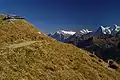 Panorámica con el albergue de montaña