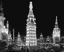 Fotografía nocturna del Luna Park, Coney Island, EEUU. De la colección Detroit Publishing Co., 1905.