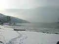 Vista del Danubio en Nikópol en invierno.