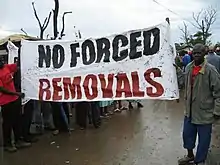 Protesta contra la supresión de Asentamientos Informales.