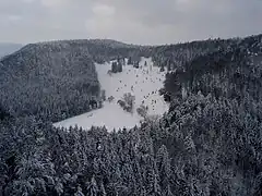 Scharfberg, cerca de Balingen en invierno.