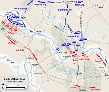 Acciones durante el 23 de mayo de 1864      Confederación     Unión