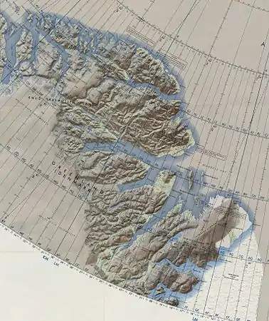 Mapa del noroeste de Groenlandia