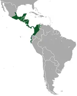 Rango de distribución de Tamandua mexicana