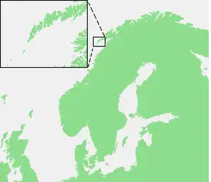 Situación de Lofoten en Noruega