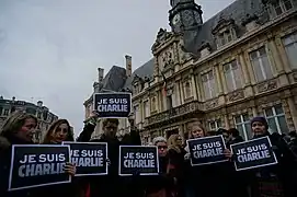 Manifestación en Reims,8 de enero de 2015.