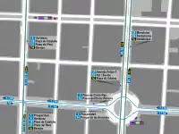 Mapa zonal de la estación de metro de Núñez de Balboa con los recorridos de las líneas de autobuses, entre las que aparece el 9.