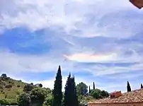 Nube iridiscente vista desde el parador de Toledo España