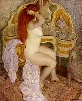 Desnuda sentada en su tocador, 1909