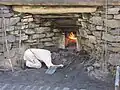 Una vista del crisol de alto horno en 2012, antes de la colada de arrabio