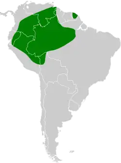 Distribución geográfica del nictibio rufo.