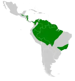 Distribución geográfica del nictibio grande.