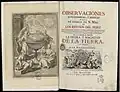 Un ejemplar del libro científico Observaciones astronomicas y phisicas en los Reynos del Perú, publicado en 1748 por el científico ilustrado Jorge Juan y Santacilia. En él se detallan mapas, planos e ilustraciones del  virreinato del Perú.