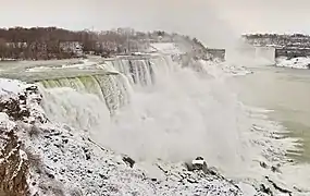 Las cataratas del Niágara, en invierno, desde Prospect point.