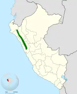 Distribución geográfica del pitajo de Piura.