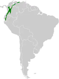 Distribución geográfica del colibrí de raquetas.