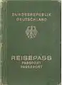 Portada de un pasaporte de Alemania Occidental emitido en 1982.